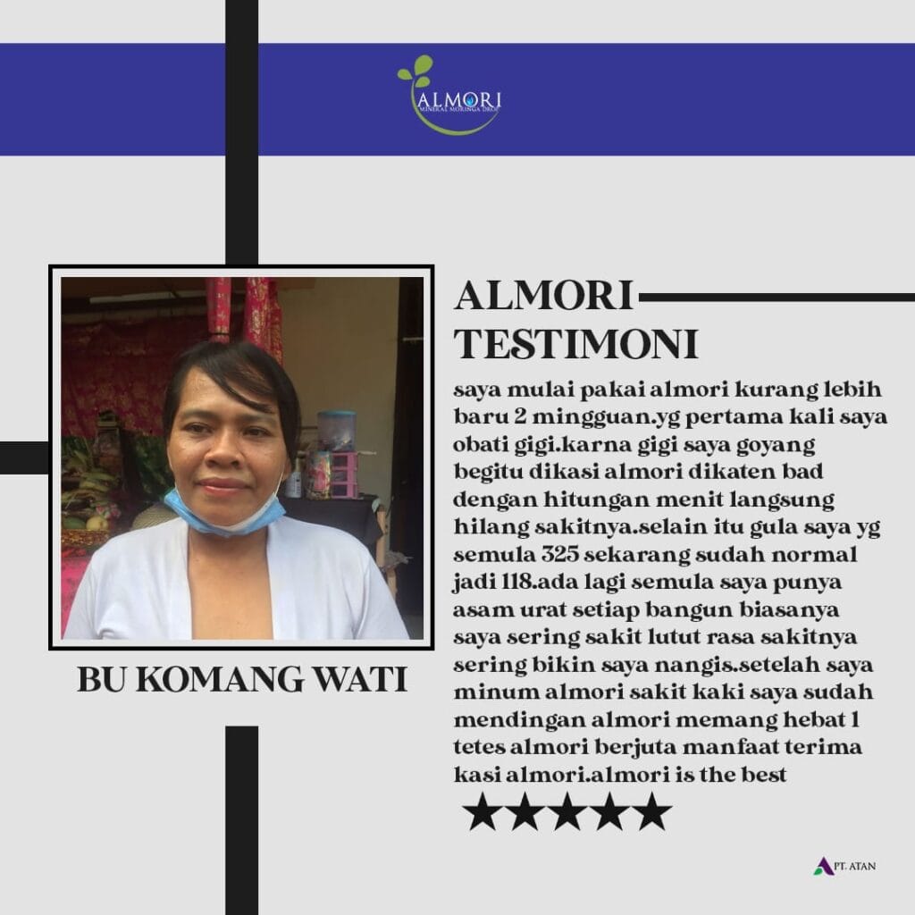 Testimoni Almori sakit gigi, gula tinggi, asam urat