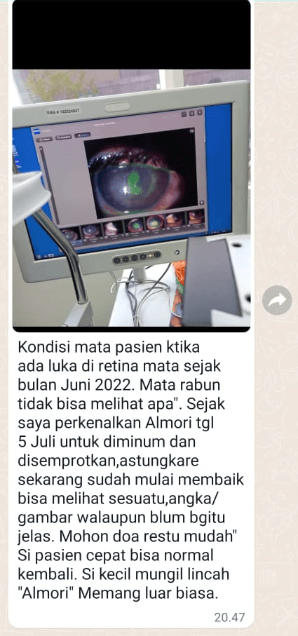 testimoni almori, sakit rabun